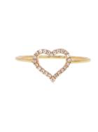 Jennifer Meyer Diamond Open Heart Ring - Rose Gold