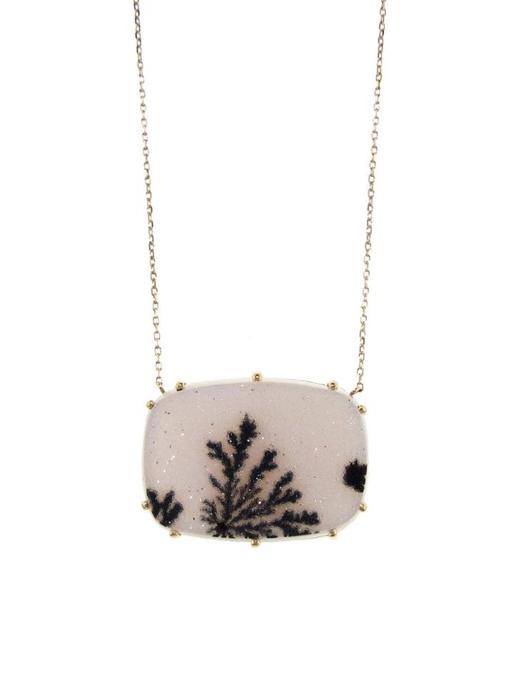 Jamie Joseph Rectangular Dendritic Agate Drusy Necklace
