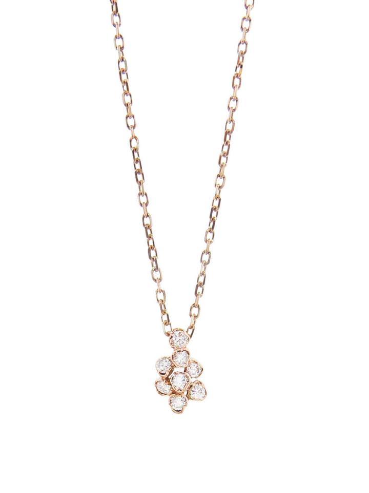 Kataoka Tiny Diamond Flower Necklace - Rose Gold