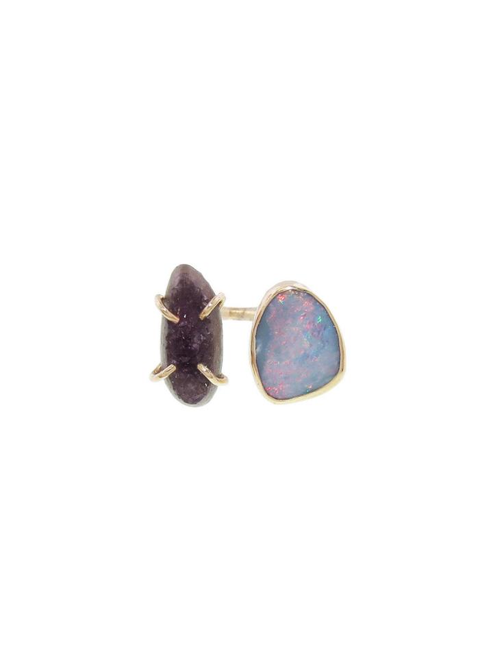 Melissa Joy Manning Opal And Druzy Double Stone Ring