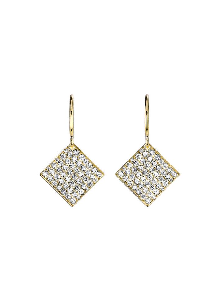Irene Neuwirth Pave Diamond Shape Earrings - Yellow Gold