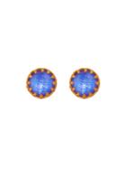 Larkspur & Hawk Small Olivia Post Earrings In Gold - Azure Blue