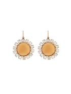 Irene Neuwirth Peach Moonstone And Diamond Earrings