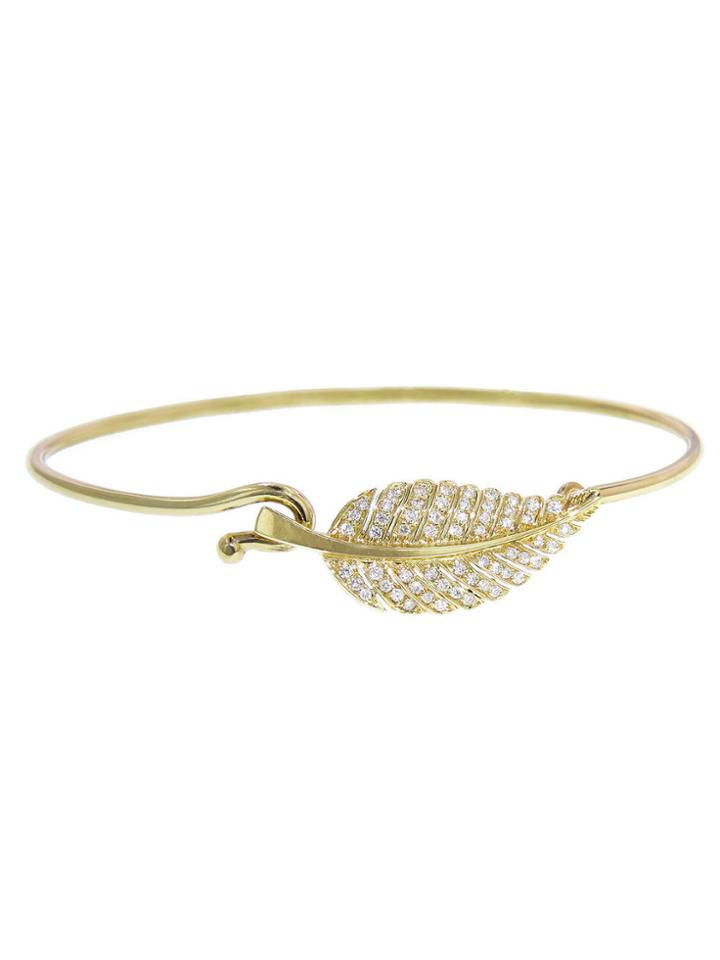 Jennifer Meyer Diamond Leaf Bracelet - Yellow Gold