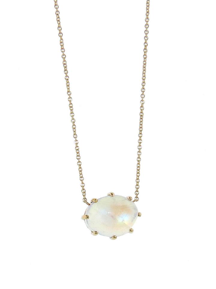 Jamie Joseph Oval Rainbow Moonstone Pendant