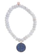 Sydney Evan Blue Sapphire Disc On White Sapphire Bracelet