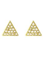 Jennifer Meyer Diamond Triangle Studs - Yellow Gold