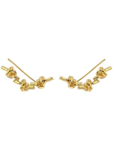 Jennifer Fisher Curved Knots Earrings - Yellow Gold