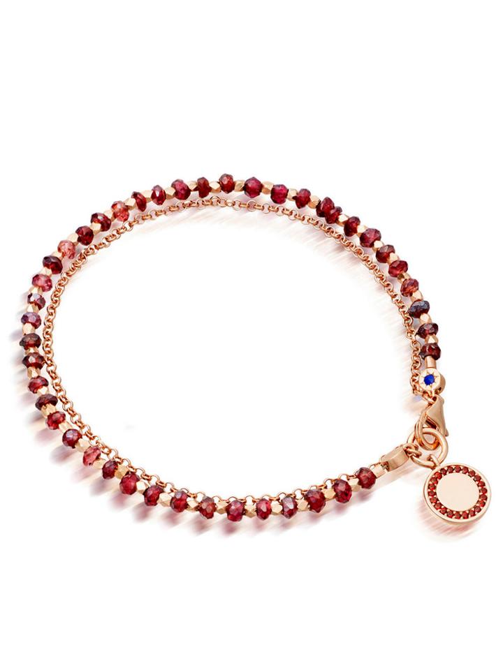 Astley Clarke Garnet Cosmos Friendship Bracelet