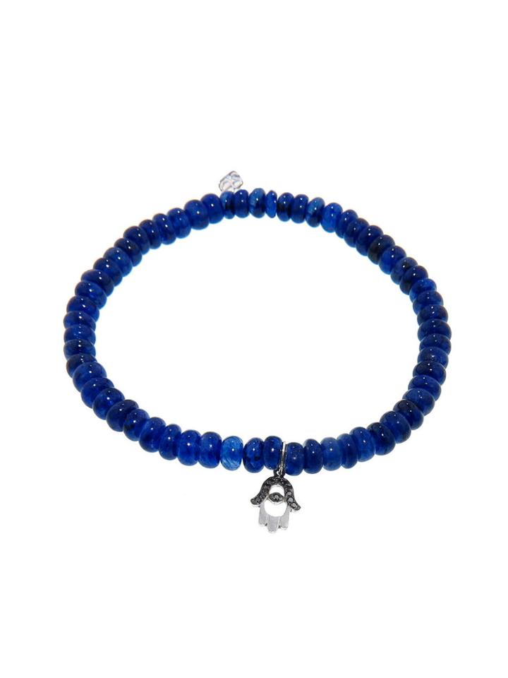 Sydney Evan Cut Out Hamsa On Smooth Blue Sapphire - White Gold