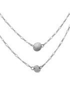 Jane Hollinger Long Silver Chain Neckalce With Discs