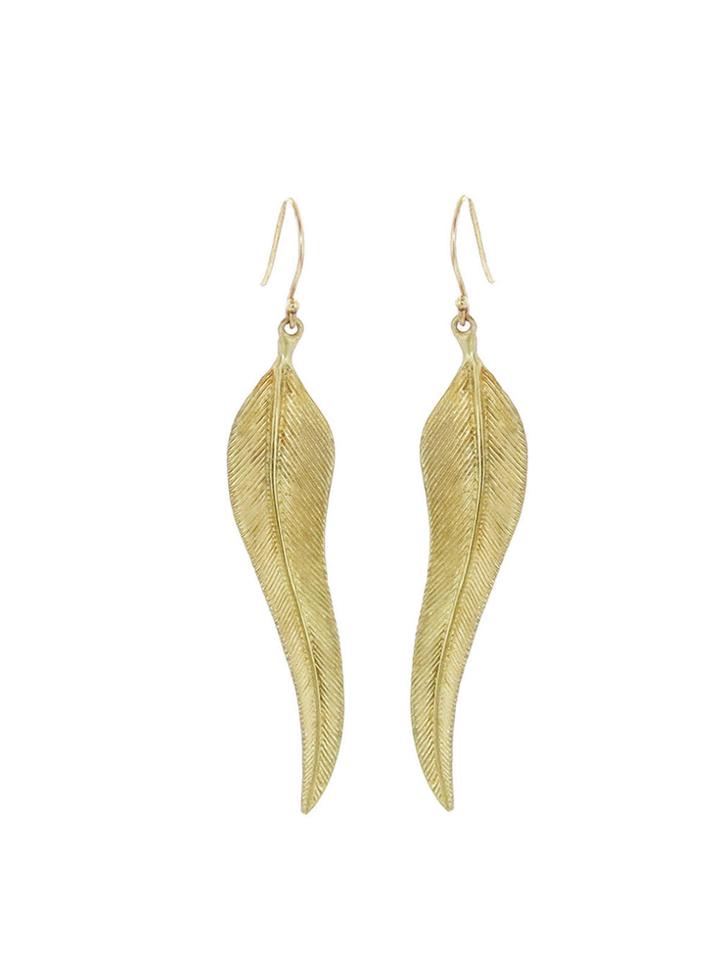 Annette Ferdinandsen Small Birds Of Paradise Drop Earrings - Yellow Gold
