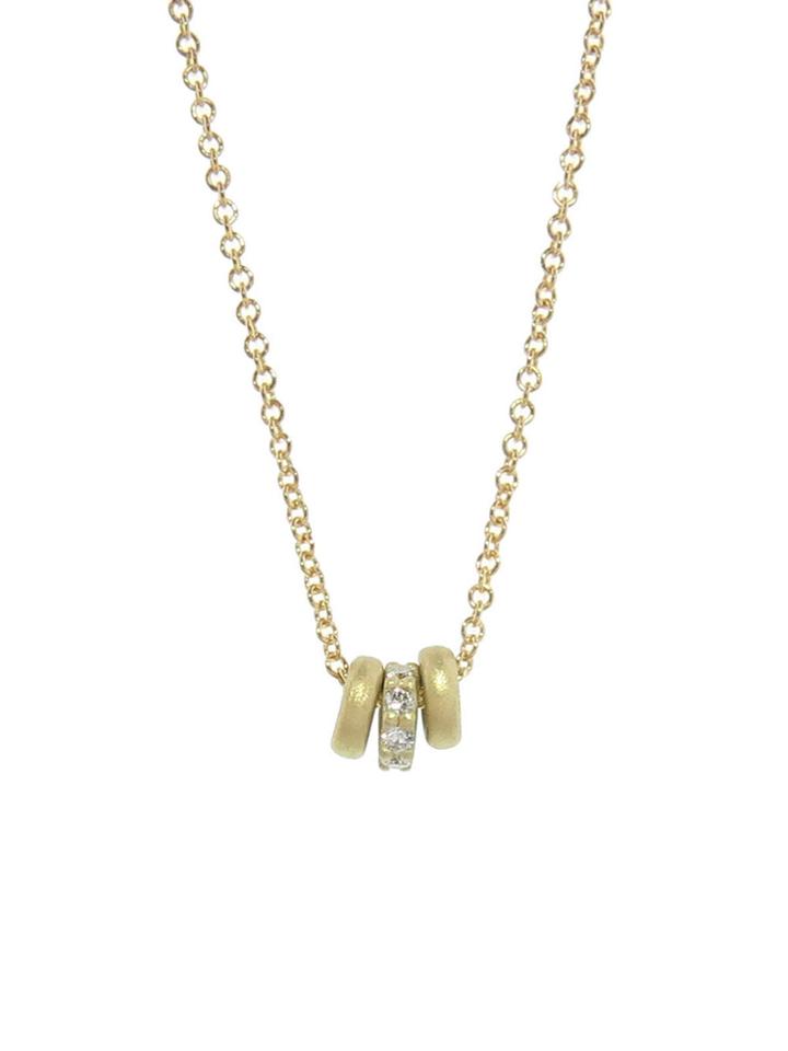 Ylang 23 Tiny Donut Triplet Necklace With Diamonds