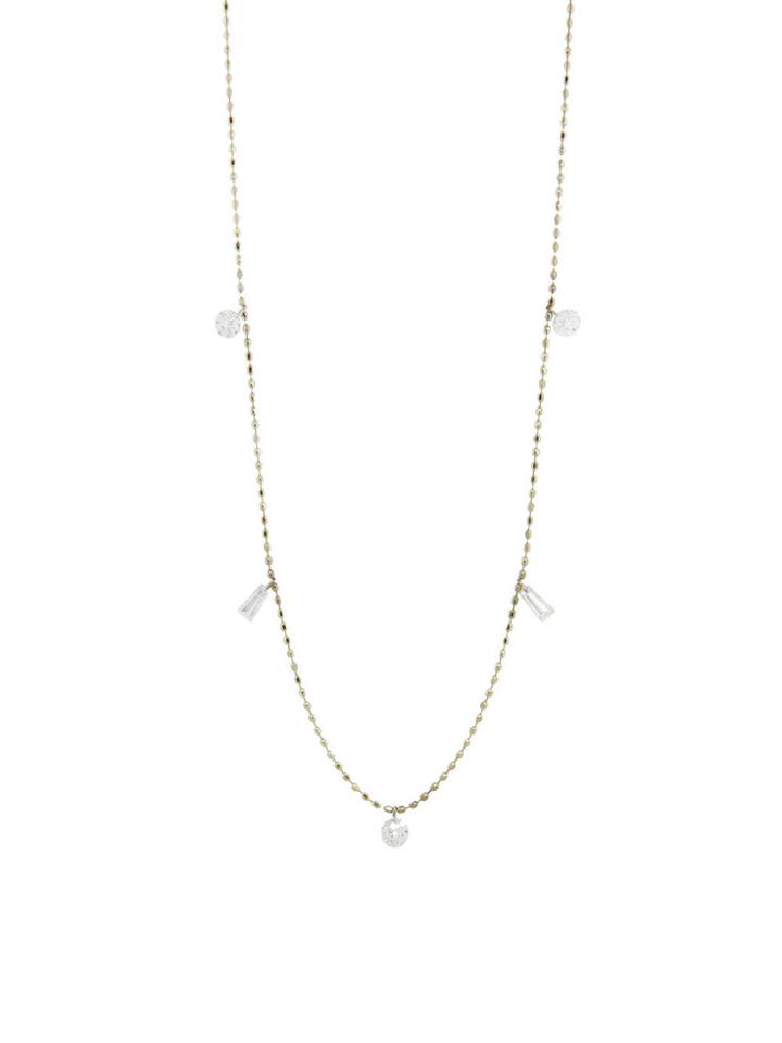 Kataoka Baguette And Round Diamond Fringe Necklace