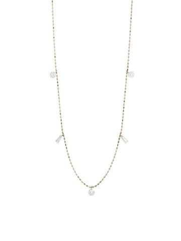 Kataoka Baguette And Round Diamond Fringe Necklace
