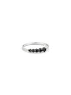 Jade Trau Lyra Ring With Black Diamonds - White Gold