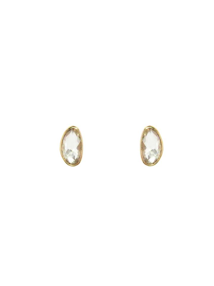 Jamie Joseph Asymmetrical Rose Cut White Sapphire Studs
