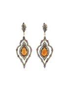 Cathy Waterman Tourmaline Arabesque Frame Earrings
