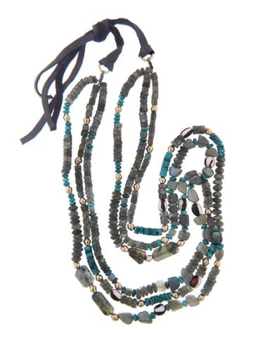 Royal Nomad Multi-strand Turquoise And Labradorite Necklace