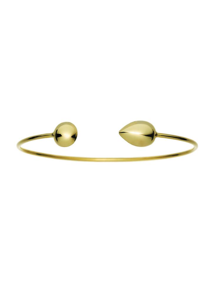Jemma Wynne Pear And Dome Open Bangle - Yellow Gold