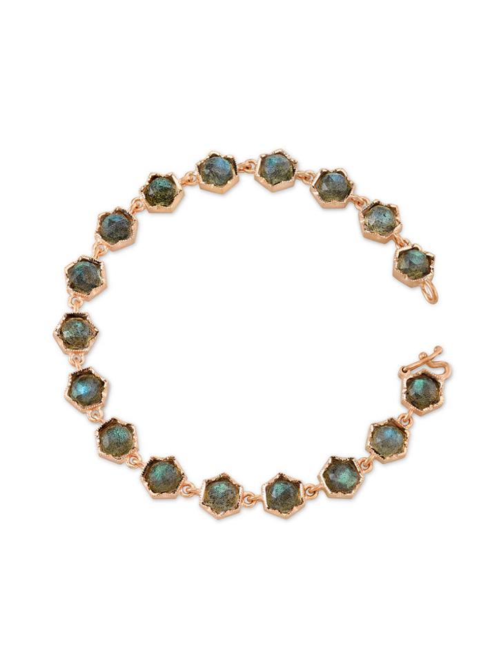 Irene Neuwirth Hexagonal Rose Cut Labradorite Stacking Bracelet - Rose Gold