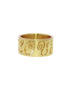 Cathy Waterman Wide Carved Love Band