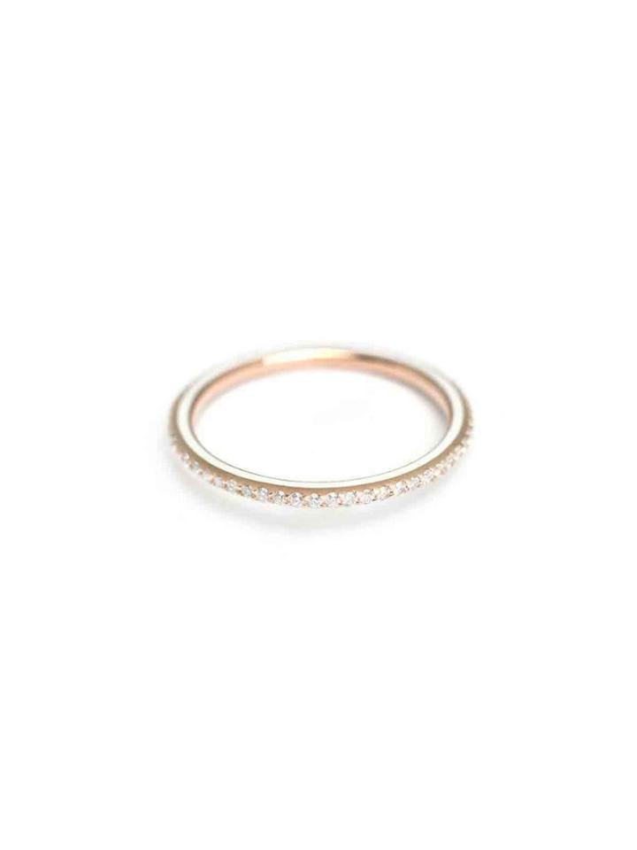 Ylang 23 Skinny Deco Eternity Ring - Rose And White Enamel
