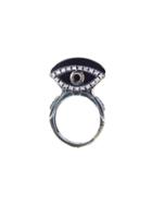 Royal Nomad Black Spinel And Diamond Eye Ring