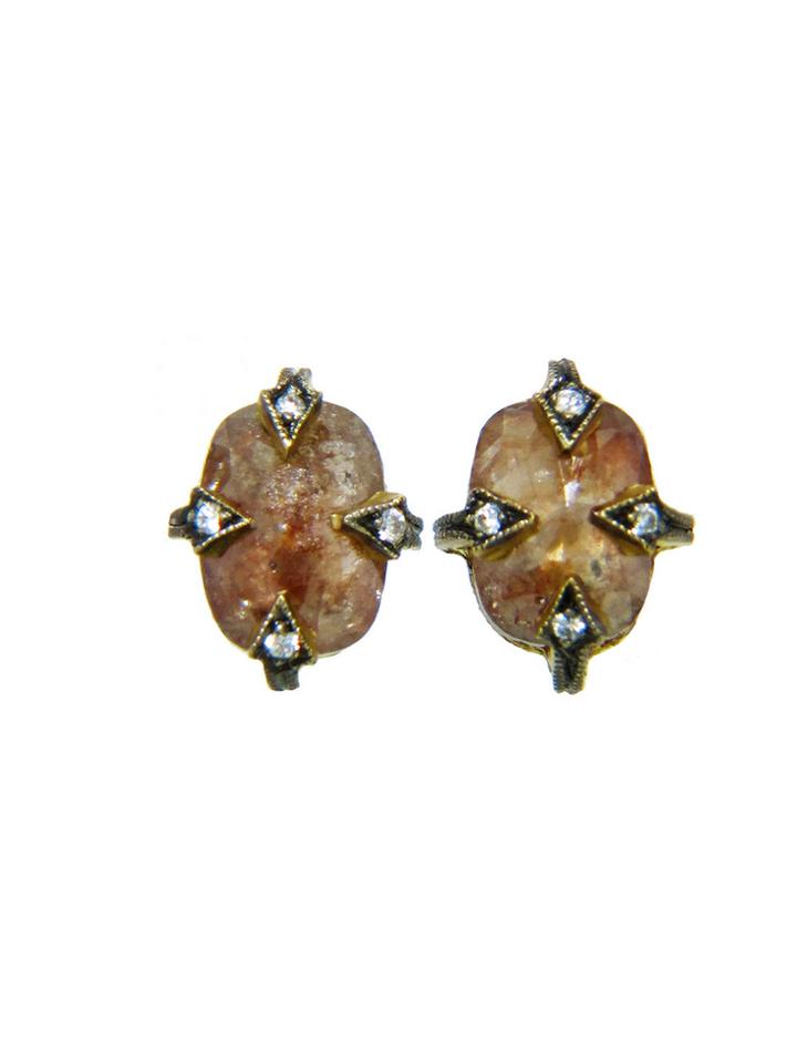 Cathy Waterman Rustic Diamond Thorn Studs - 22 Karat Gold