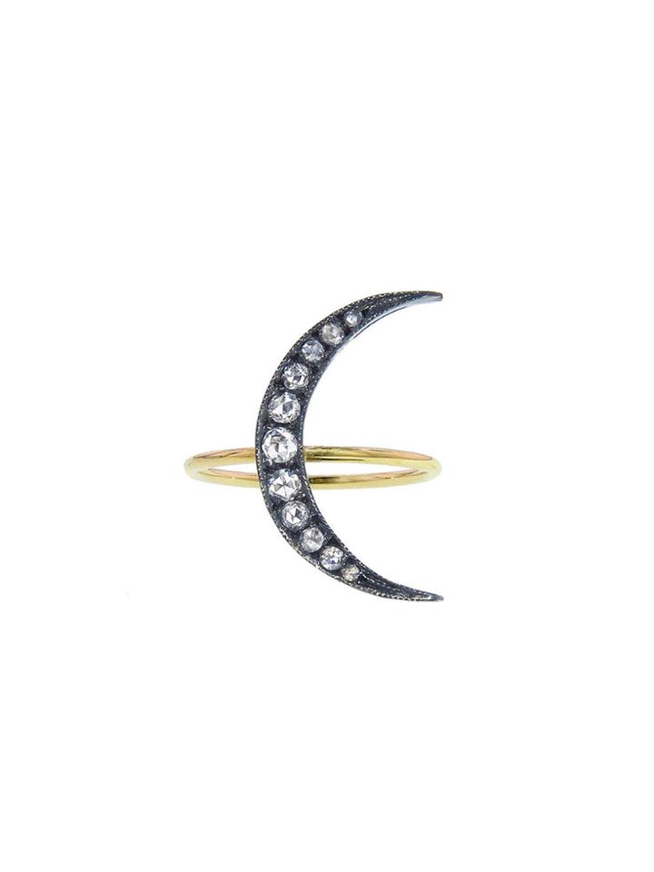 Andrea Fohrman Medium Rose Cut Moon Ring