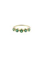 Jennifer Meyer Five Stone Emerald Ring - Yellow Gold