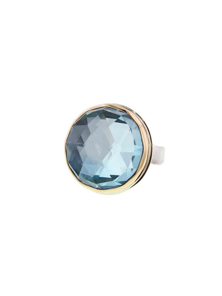 Jamie Joseph Round Rose Cut Sky Blue Topaz Ring