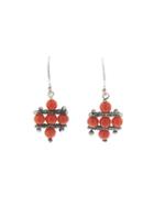 Ten Thousand Things Small Oxidized Sterling Silver Foxtail Earrings With Coral