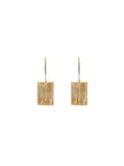 Bruml Citrine Crackle Rectangle Earrings