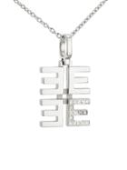 India Hicks Silver Love Letters Necklace With Diamonds - E - Oprah's Favorite Things