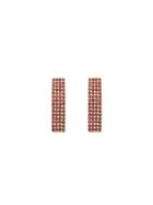 Jennifer Meyer Pave Ruby Rectangle Studs - Yellow Gold