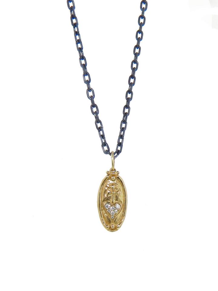 Erica Molinari Pave Diamond Heart And Dagger Charm