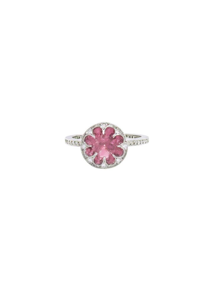 Cathy Waterman Round Pink Tourmaline Thorn Ring