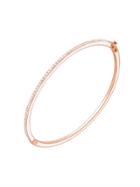 Ylang 23 Skinny Deco Bangle With Diamonds - Rose Gold