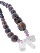 Catherine Michiels Ebony Beads With Skull And Diamonds
