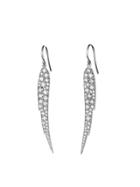 Finn Small Pave Diamond Angel Wing Earrings - White Gold