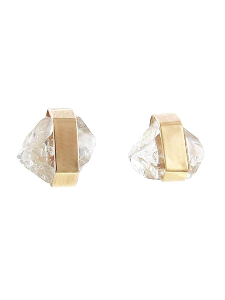 Melissa Joy Manning Herkimer Diamond Bezel Wrapped Studs
