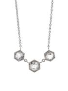 Cathy Waterman Rustic Diamond Triple Hex Necklace