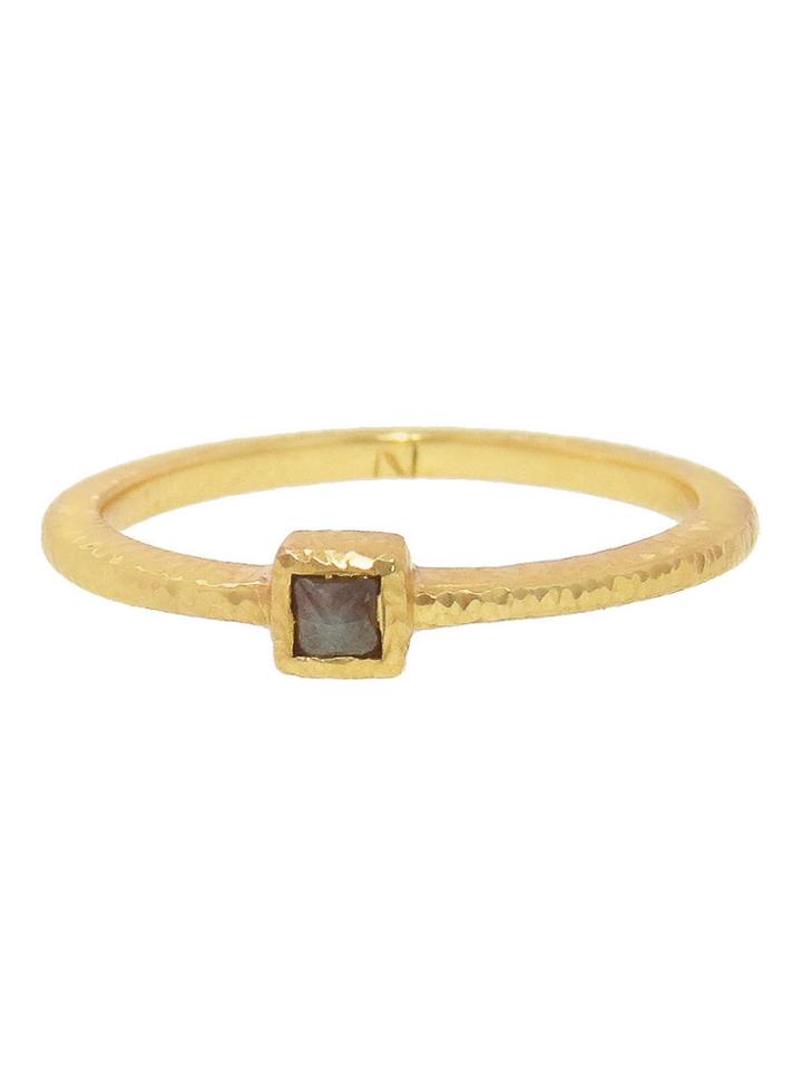 Nak Armstrong Small Rustic Diamond Band - Yellow Gold