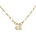 Jennifer Meyer Diamond Lowercase Initial Pendant Necklace - Yellow Gold