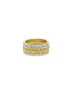 Jude Frances Wide Marquis Quilted Ring With Diamonds - Yellow Gold