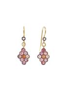 Cathy Waterman Scalloped Pastel Sapphire And Diamond Earrings