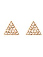 Jennifer Meyer Diamond Triangle Studs - Rose Gold