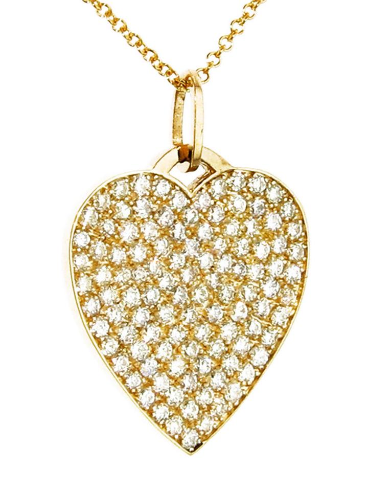 Jennifer Meyer Large Diamond Heart Pendant - Yellow Gold