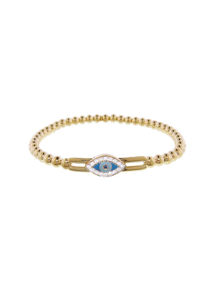 Ylang 23 Evil Eye Bar Bracelet - Yellow Gold